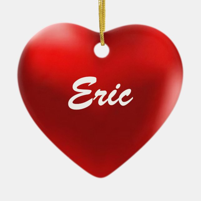 Ornement En Céramique Coeur d'ornement d'Éric (Devant)