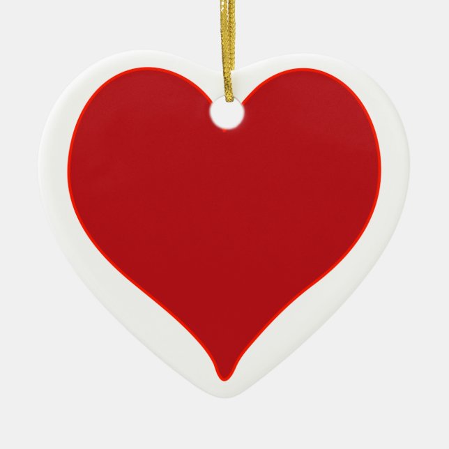 Ornement En Céramique Coeur rouge (Devant)
