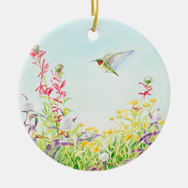 Ornement en céramique colibri (Devant)