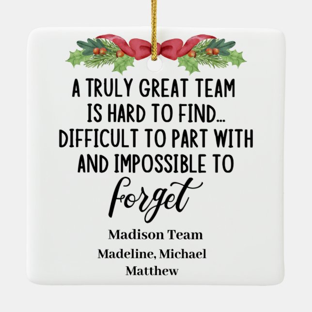 Ornement En Céramique Collaborateur de travail personnalisé quittant l'é (Dos)