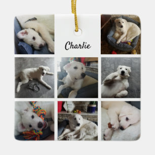 Ornement En Céramique Collage de photos de chiot chien mignon