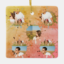 Collage photo en cercle personnalisé simple et élé