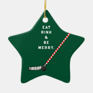 Ornement En Céramique Collectif de Noël de hockey