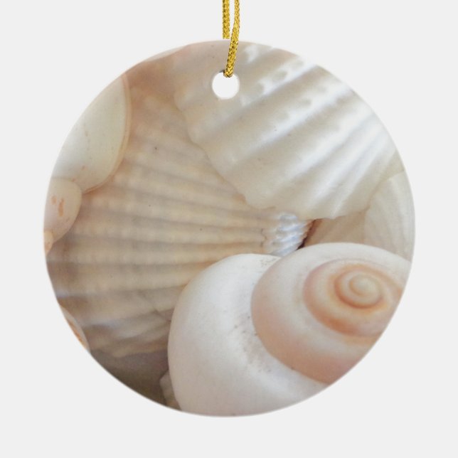 Ornement En Céramique Collection de coquillages d'été ensoleillés (Devant)