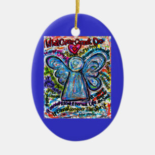 Ornement En Céramique Colorful Cancer Angel Ornament Pendant Customized