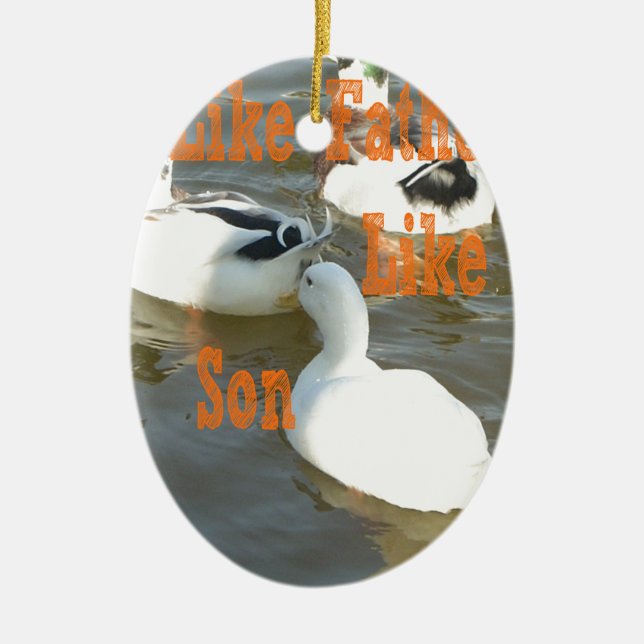 Ornement En Céramique Comme Père Comme Fils. (Devant)