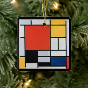 Ornement En Céramique Composition Abstraite vintage par Piet Mondrian