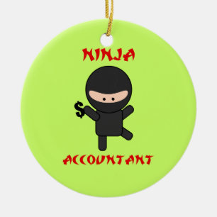 Ornement En Céramique Comptable de Ninja avec le symbole dollar