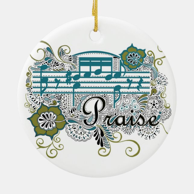 Ornement En Céramique Conception de henné d'éloge (Dos)