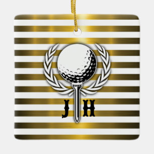 Ornement En Céramique Conception de monogramme de golf sur mesure