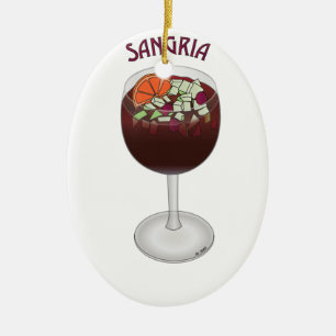 ORNEMENT EN CÉRAMIQUE CONCEPTION DE VIN DE SANGRIA