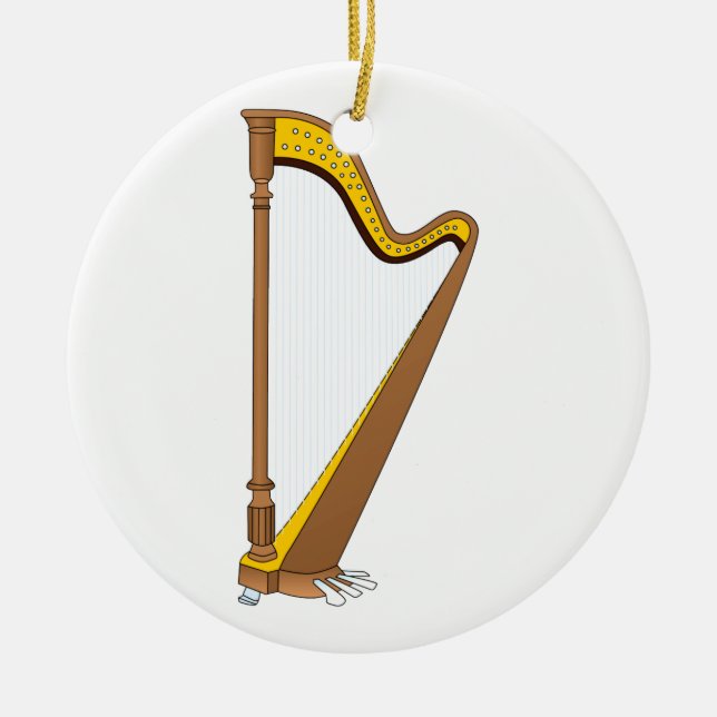 Ornement En Céramique Conception graphique d'harpe de pédale de concert (Devant)