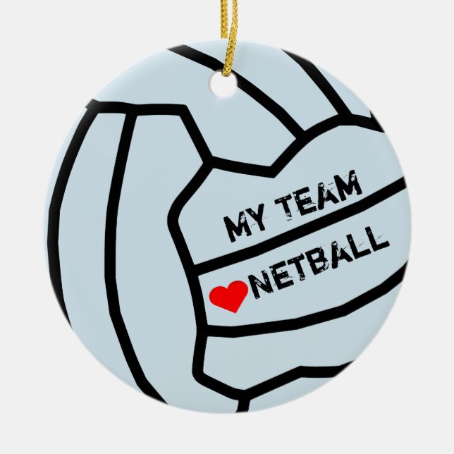 Ornement En Céramique Conception personnalisée de boule de net-ball (Devant)