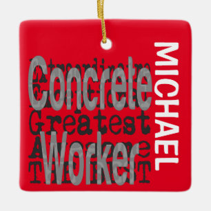 Ornement En Céramique Concret Worker Extraordinaire PERSONNALISÉ