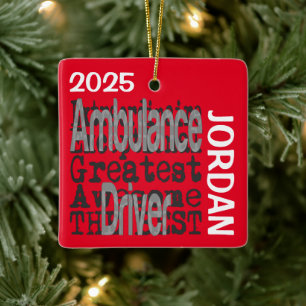 Ornement En Céramique Conducteur ambulance Extraordinaire PERSONNALISÉ