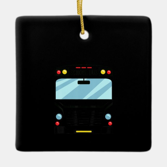 Ornement En Céramique Conducteur de bus scolaire Costume d'Halloween sim (Devant)