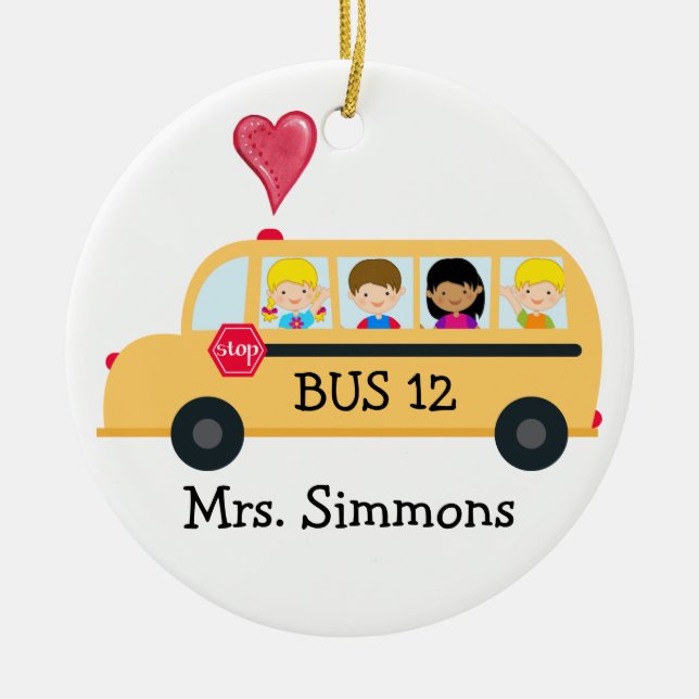 Ornement En Céramique Conducteur de bus scolaire - SRF (Devant)