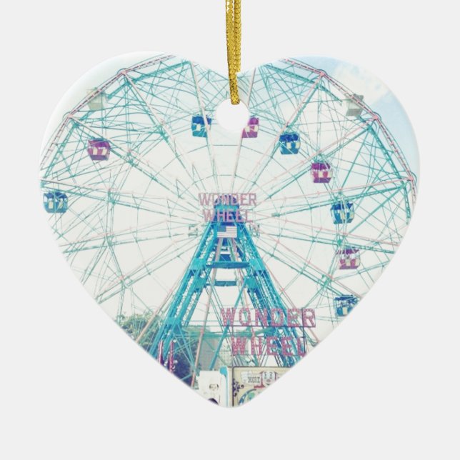 Ornement En Céramique Coney Island Wonderwheel Ferris roulent dedans (Devant)
