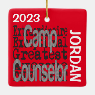 Ornement En Céramique Conseiller de camp Extraordinaire CUSTOM