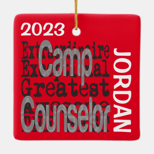 Ornement En Céramique Conseiller de camp Extraordinaire CUSTOM (Dos)