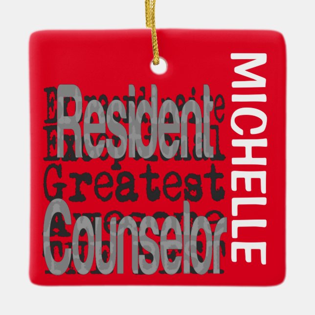 Ornement En Céramique Conseiller Résident Extraordinaire PERSONNALISÉ (Devant)