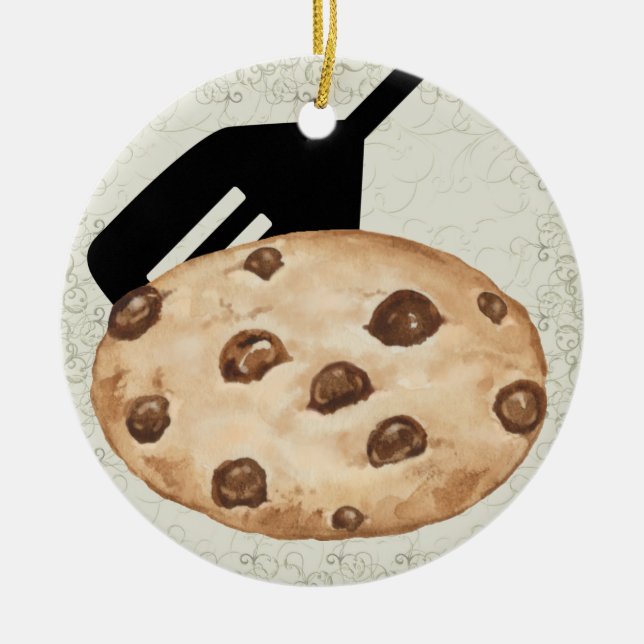 Ornement En Céramique Cookie à puces de chocolat révisé - SRF (Devant)