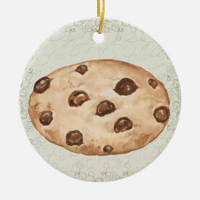 Ornement En Céramique Cookie à puces de chocolat révisé - SRF (Devant)