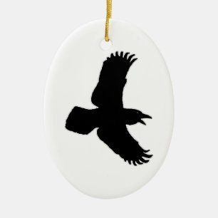 Ornement En Céramique Copie d'oiseau de Raven en vol