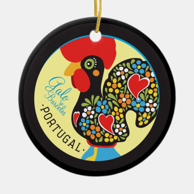 Ornement En Céramique Coq célèbre de Barcelos #06 - Galo Barcelos (Devant)
