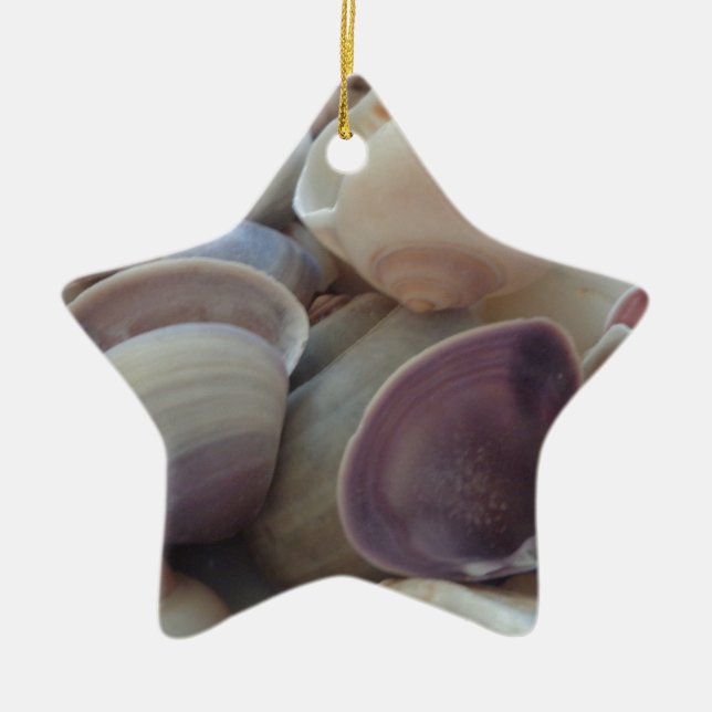 Ornement En Céramique Coquillages d'été ensoleillés, Sea Shell Beach Océ (Devant)