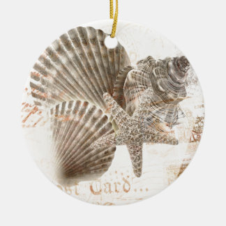 Ornement En Céramique Coquillages vintages d'étoiles de mer de nautilus