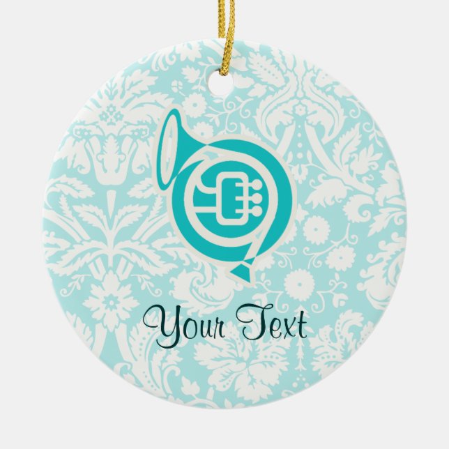 Ornement En Céramique Cor de harmonie turquoise (Devant)