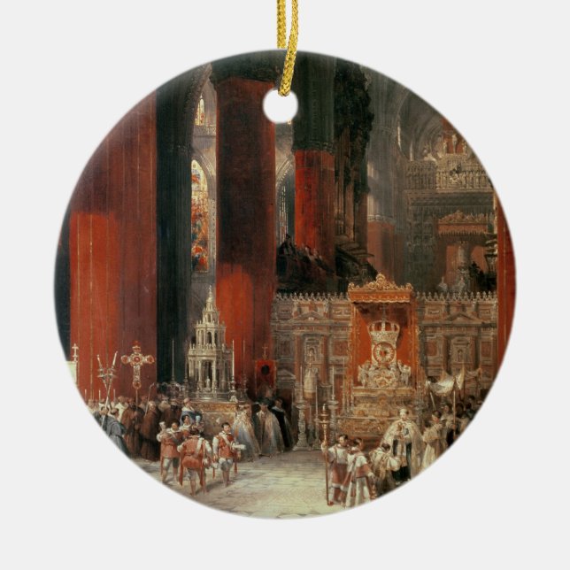 Ornement En Céramique Cortège dans la cathédrale de Séville, 1833 (huile (Devant)