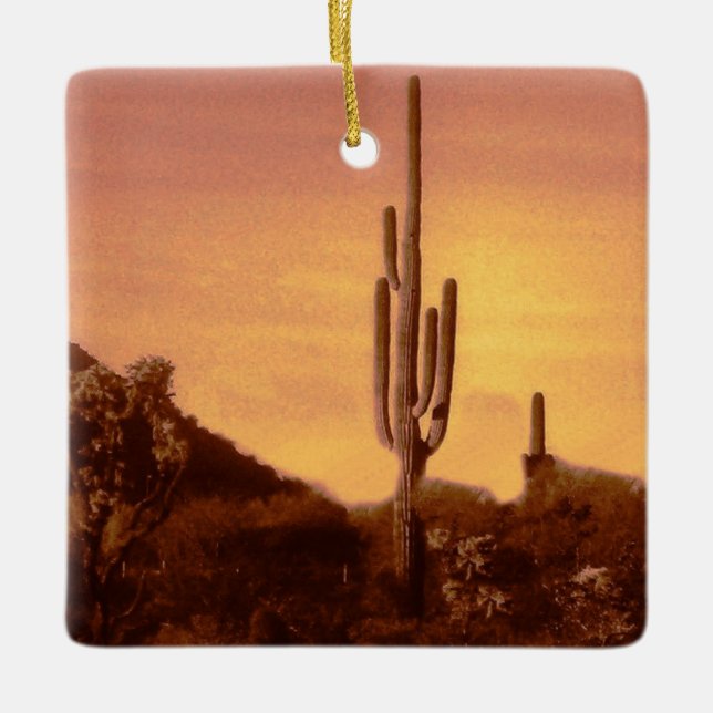 Ornement En Céramique Coucher de soleil de Sonoran (Devant)