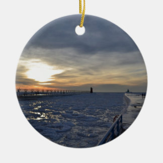 Ornement En Céramique Coucher du soleil du sud de phare d'asile