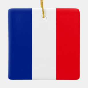 Ornement En Céramique Couleurs du drapeau français bleu blanc rouge pers