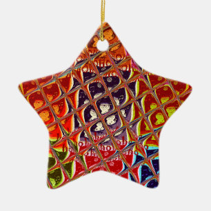 Ornement En Céramique Couleurs spéciales Noël Père Noël neige HoHoho Pop