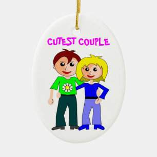 ORNEMENT EN CÉRAMIQUE COUPLE CUTEST
