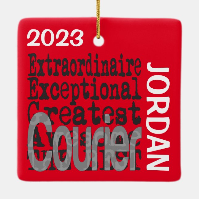 Ornement En Céramique Courier Extraordinaire CUSTOM (Dos)