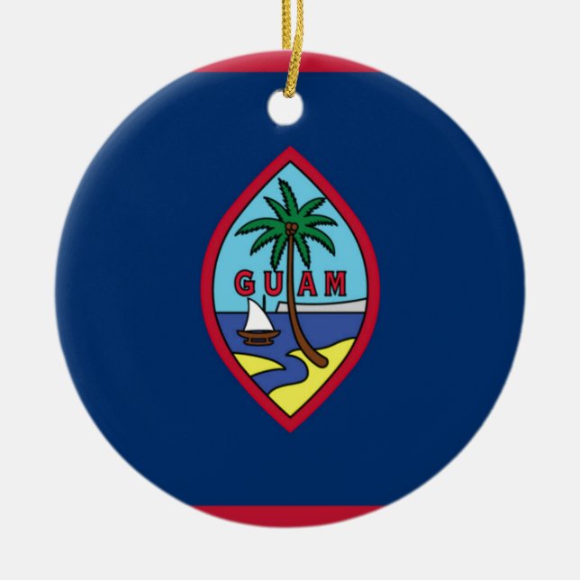 Ornement En Céramique Coût bas ! Drapeau de la Guam (Devant)