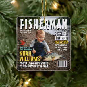 Ornement En Céramique Couverture de magazine de pêche personnalisée, pêc