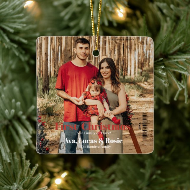 Ornement En Céramique Couverture du magazine Premier Noël en famille en  (Arbre)