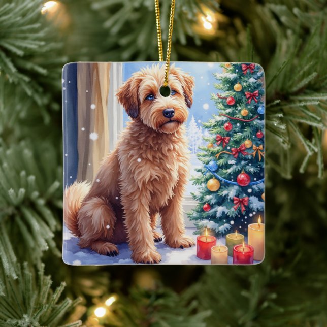 Ornement En Céramique Cozy Christmas Bouvier des Flandres Art (Arbre)