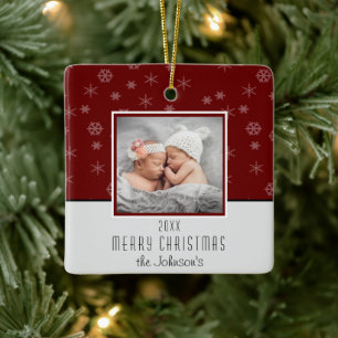Ornement En Céramique Create Your Own Photo Christmas