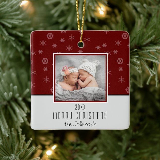Ornement En Céramique Créer votre propre photo Noël (Arbre)