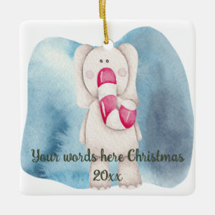 Ornement En Céramique Créez Votre Propre Éléphant de Noël au Poivre Ment