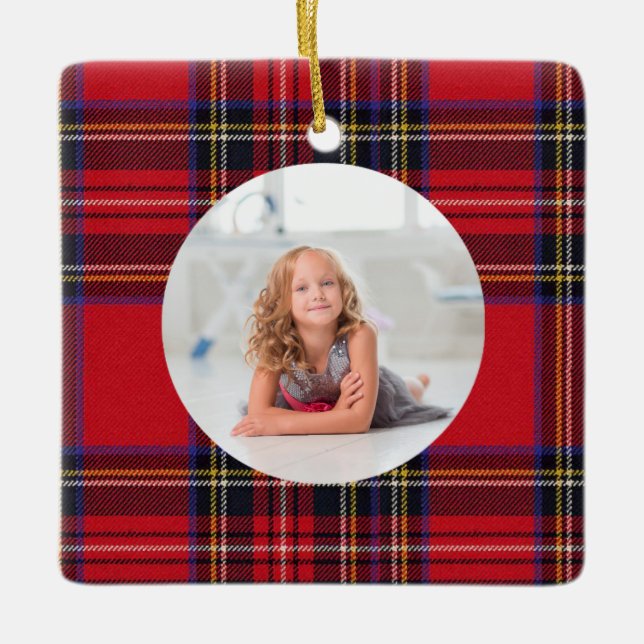 Ornement En Céramique Créez votre propre tartan royal de la photo | (Devant)