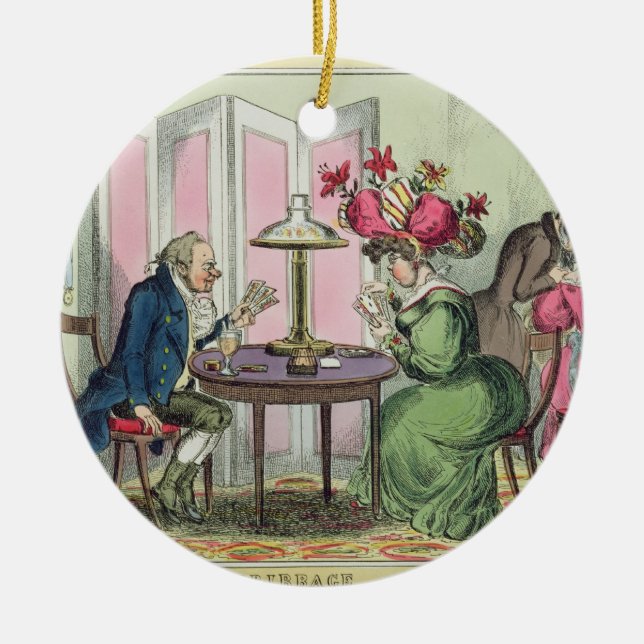 Ornement En Céramique Cribbage, édité par Thomas McLean, Londres (colo (Devant)