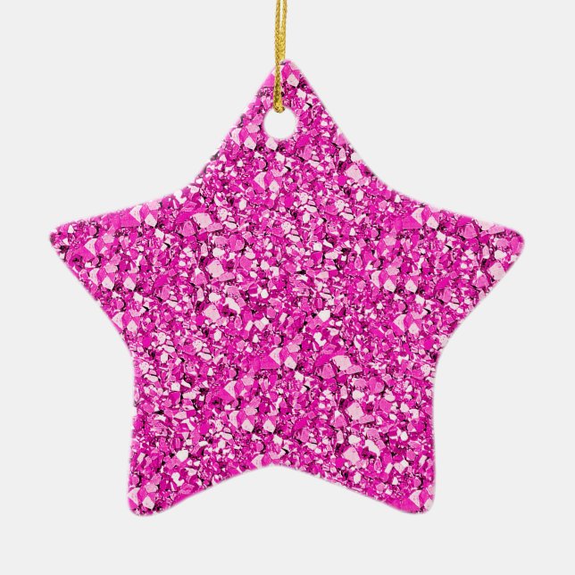 Ornement En Céramique cristaux de quartz druzy - rose fuchsia (Devant)