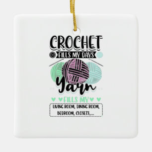 Ornement En Céramique Crochet - Crochet remplit mes jours